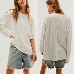 Free People Care FP Morning Noon and Night Hemp Tee